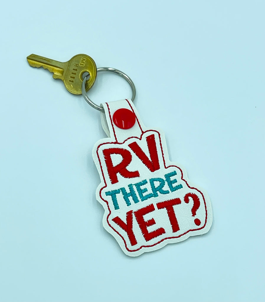 RV There Yet Embroidered Keychain